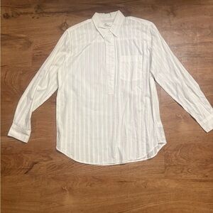 GAP Men's White Striped Button Down Shirt